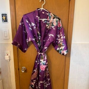 Purple Floral Chinese Robe